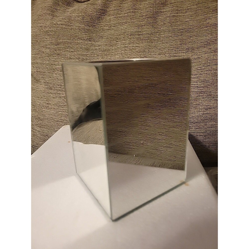Imperial Glass Co Mirror Glass Cup Dispenser MCM USA Chicago IL Bathroom Vintage